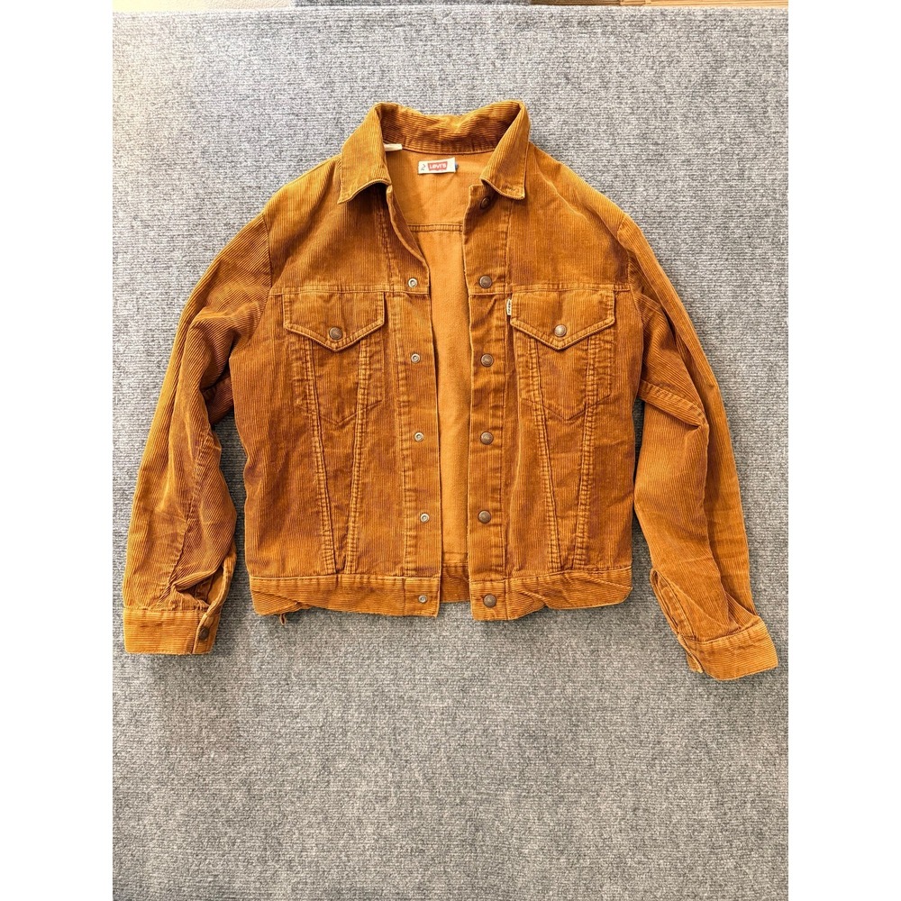Vintage Levi's Women's Corduroy Trucker Jacket Size S Brown Tan Button Front